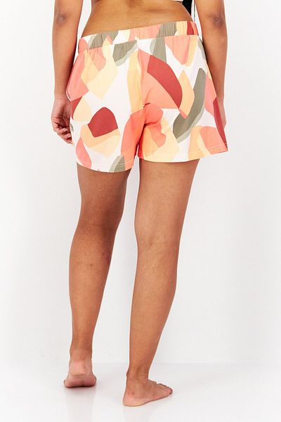Tchibo Women Pull On Allover Print Short, Orange Combo