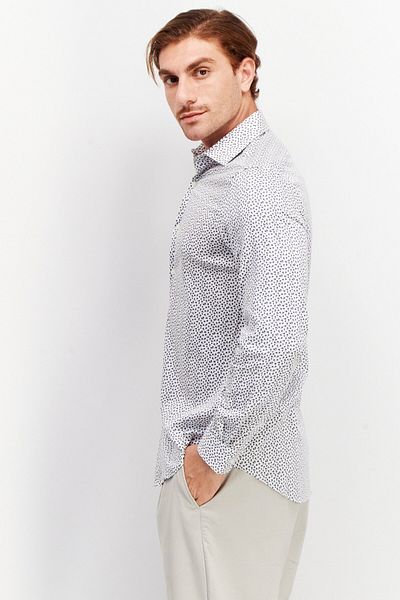 VAN HEUSEN Men Slim Fit Long Sleeve All Over Printed Dress Shirt, Multicolor