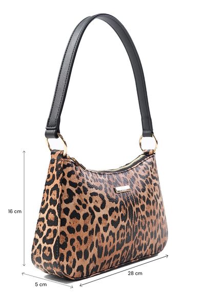 Mio Gusto Leopard Patterned Women's Hand and Shoulder Bag