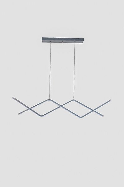 Fer Avize David Modern Design Anthracite Color Dining Table Top - Kitchen - Living Room White Led 2-Piece Chandelier