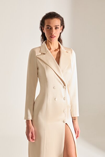 BETTY & SAM ROME SATEN EKRU CEKET ELBİSE