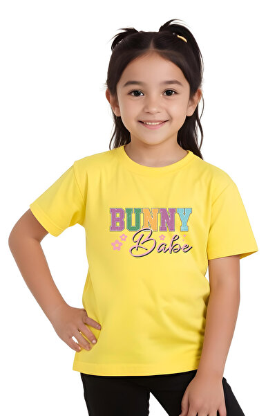 panios kids Tricou cu mânecă scurtă pentru fetiță cu imprimeu iepuraș