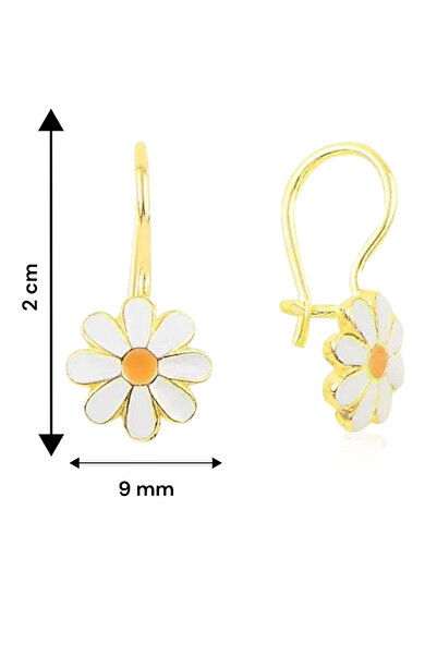 jelux silver Gümüş 925 Ayar Mineli Prenses Gold Çocuk Küpesi