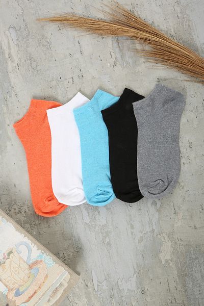 Socks Tunnel Комплект от 5 унисекс цветни обикновени икономични чорапи до глезена
