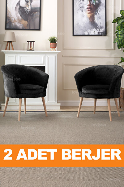 LOVİSSE HOME Milano Berjer Set - 2 Adet, Tekli Koltuk, Ofis, Balkon, Bekleme, Çay Seti, Lobi