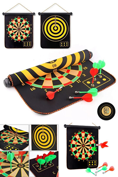 QNİAY Mıknatıslı Manyetik Dart Katlanabilen Hedef Tahtası Magnet Ok Atma Dartboard Eğlenceli Oyun Ev Ofis