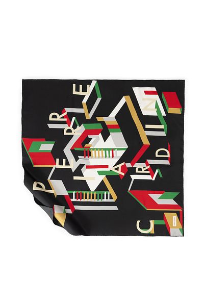Pierre Cardin Black Silk Tivil Scarf 50302698 -Vr046