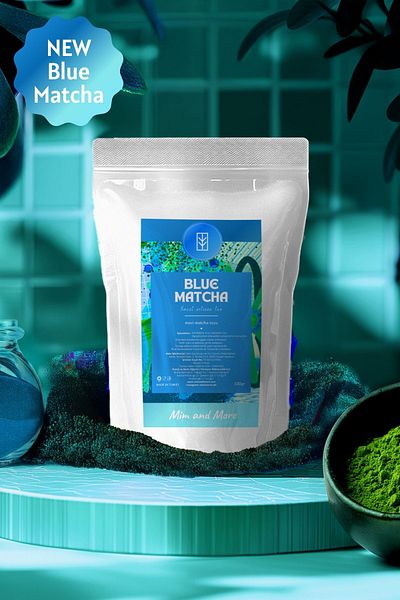 Mim and More Blue Matcha - Blue Spirulina Superfood Matcha Powder, 100 Gr