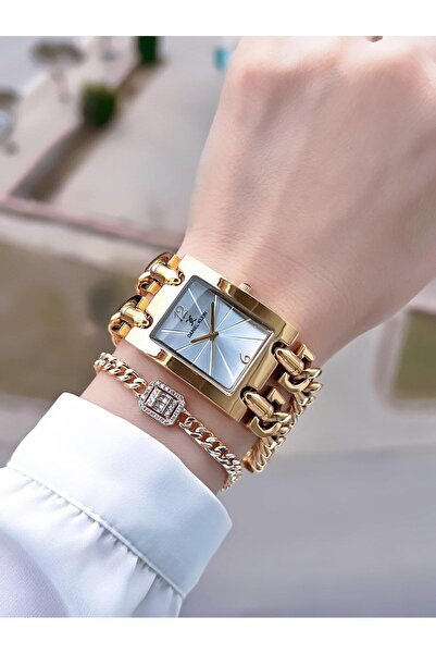 Daniel Klein Women's Wrist Watch and Bracelet Set with Sports Chain Cord Corner - Bdk.10036.4