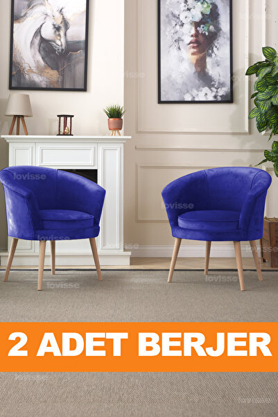 LOVİSSE HOME Milano Berjer Set - 2 Adet, Tekli Koltuk, Ofis, Balkon, Bekleme, Çay Seti, Lobi