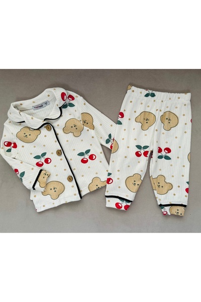 SANTRALBEBE Bebek Önden Düğmeli Pijama Takımı