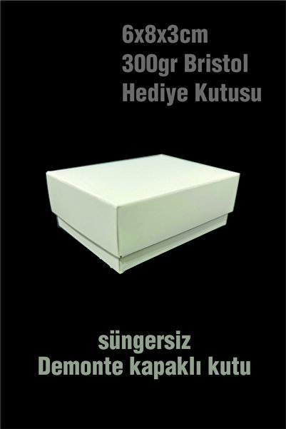 Spacepiks 24 Adet Beyaz Hediyelik Karton Kutu Yılbaşı'na Sevgiliye Takı Kutusu Demonte Sevk 8x6x3cm