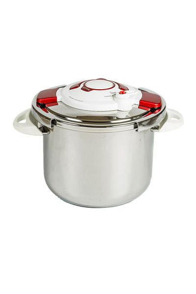 Badraig Stainless Steel Pressure Cooker Pressure Turkish made 18/10 White Size 10L