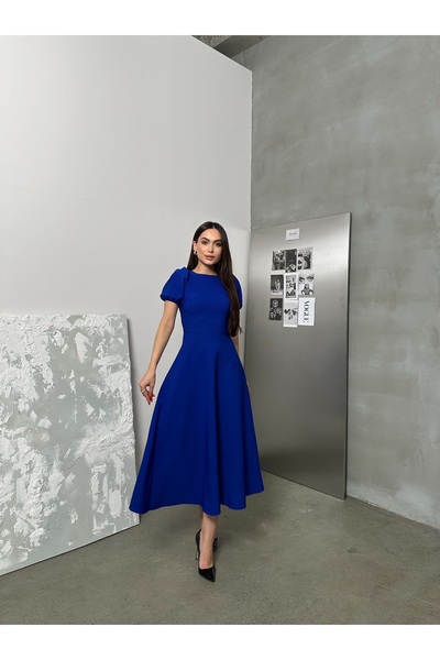 La Querta فستان متوسط الطول بأكمام البطيخ