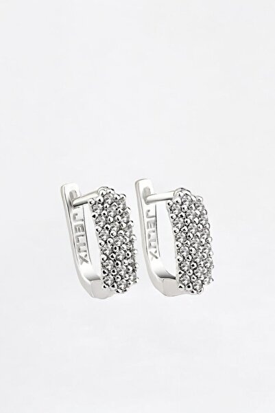 jelux silver Gümüş 925 Ayar Zirkon Taşlı Tamtur Küpe