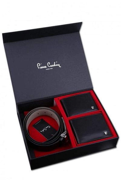 Pierre Cardin Men's Gift / Dowry Boxed Belt Card Holder and Wallet Set