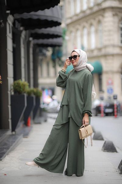 NS Moda Hijab Fenne Set Khaki Model-512