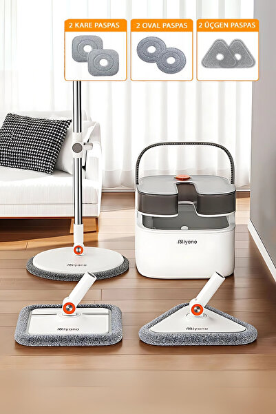 Miyano M90 Plus 3 Başlıklı Su Hazneli Mop Temizlik Seti