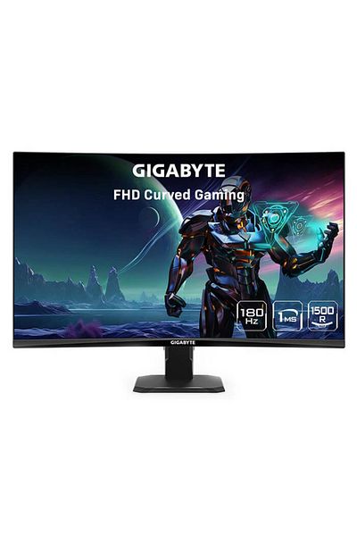 Gigabyte شاشة ألعاب منحنية GS27FC مقاس 27 بوصة بدقة Full HD 1920x1080، جاهزة لتقنية HDR، نوع لوحة VA، 180 هرتز.1 مللي ثانية