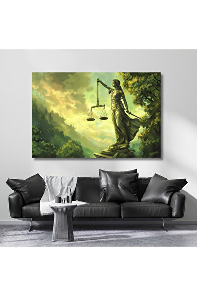 Artarilion Dijital Baskı Kanvas Doğa Temalı Adalet Tablosu Ofis Tablosu Avuka...