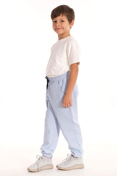 zepkids Μην αφήνετε να σημειώσετε Stop You Text Printed Blue Color Boys Sweatpants Single Bottom