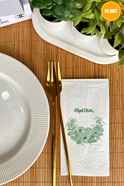 loyderlena 50'li Sunum Peçetesi Baskılı Konuşan Peçete | Afiyet Olsun 33x33 Cm
