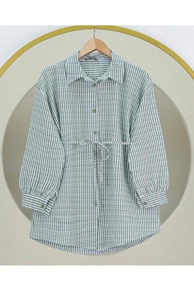 YILMAZBARMAZ cămașă de damă cu centură în talie