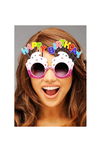Teknosfer Happy Birthday White Fuchsia Party Glasses