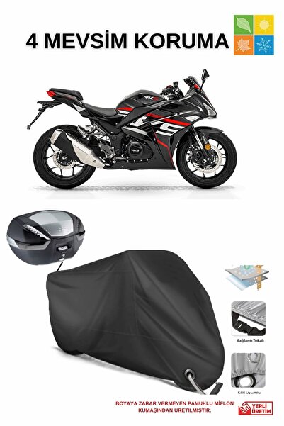 AutoEN Siyah Rks R 250 Çanta Ve Kilit Uyumlu Su Geçirmez Branda (MOTOSİKLET)