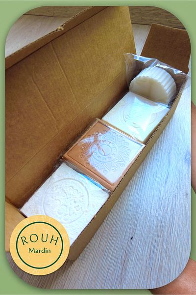 ROUH Mardin Skin Whitening and Firming Kit- Oatmeal with Rice, Pearl Powder, Olibanum and Turmeric Soap