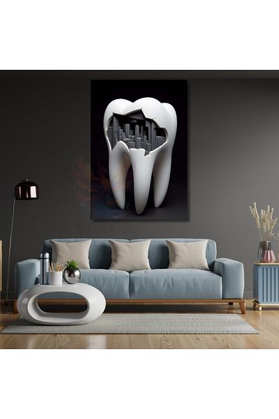 Artarilion Tablou de Arhitectură Dentară Canvas Tablou de Examinare Tablou de Design Dentar Tablou Canvas de Birou