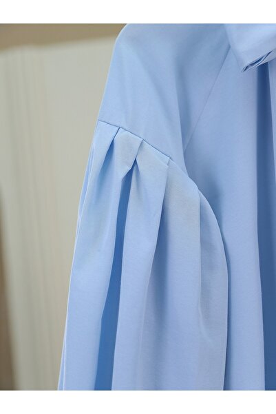 Modamorfo Baby Blue Tunic - Κολάρα με κορδόνια, ελαστικά μανίκια
