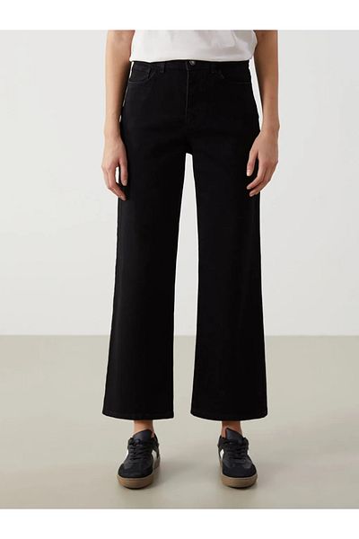 LC Waikiki Pantaloni negri Wideleg pentru femei