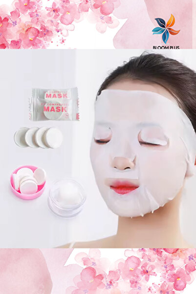 bloomplus 14' lü Sıkıştırılmış Pamuk Disk Yüz Maskesi Tek Kullanımlık