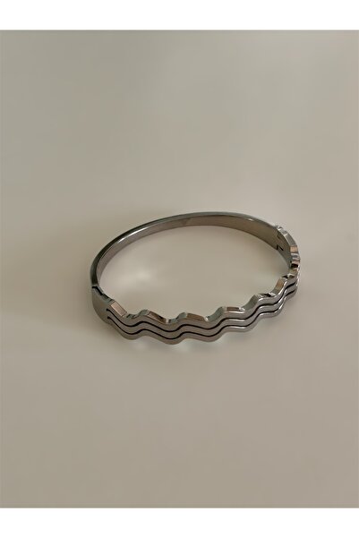 Store Sliver Wavy Clamp Silver Color Steel Bracelet