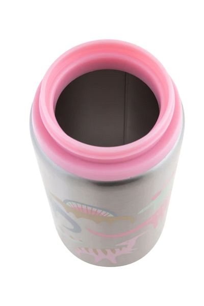 Stephen Joseph Stainless Steel Drinking Bowl with Straw Pink Dinosaur