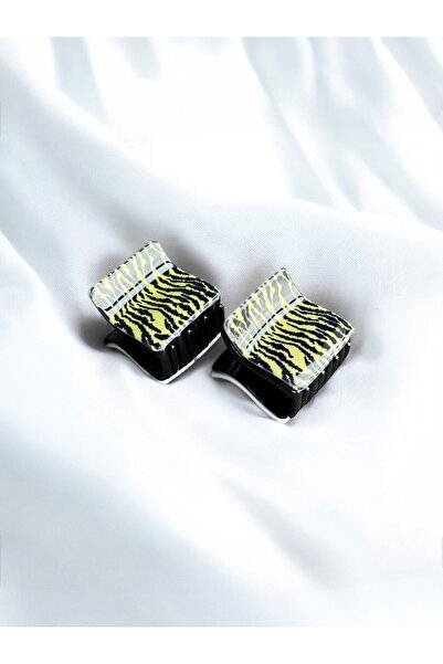 mila aksesuar Women's 2-Piece Leopard Square Bone Latch Buckle