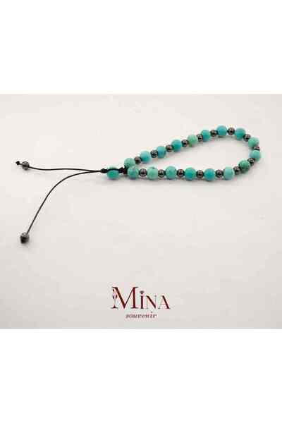 Mina Souvenir Bileğe Göre Ayarlanır  Doğal Taşlı Akik,Firuze,Ametist,Kaplan Gözü Erkek,Kadın Tesbih Bileklik