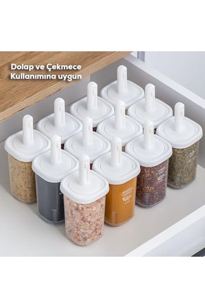 STOREMAX Sellbuystore 1103 14-Piece Slide Spoon, Leakproof Lid, Label, Oil Bowl, Seasoning