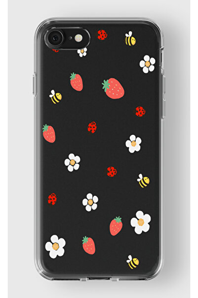 moonset Iphone 7 / 8 / SE Uyumlu Papatya Arı Tasarımlı Baskılı Şeffaf Telefon...