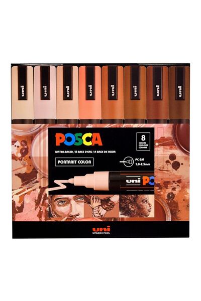 Uni Posca مجموعة PC-5M مكونة من 8 نغمات صورة