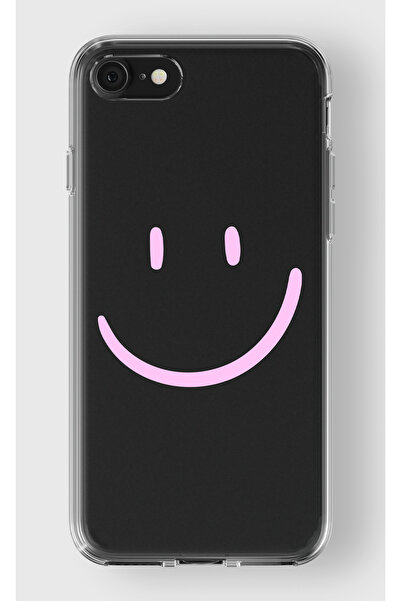 moonset Iphone 7 / 8 / SE Uyumlu Gülen Yüz Tasarımlı Baskılı Şeffaf Telefon K...