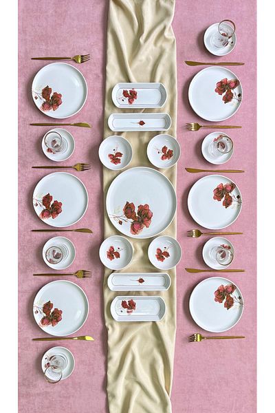 Borser Magnolia 6-Piece 21 Piece Breakfast Set