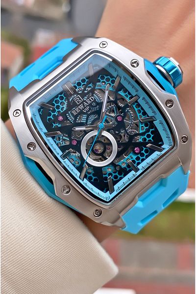 Fiesta Brand Light Blue Color Inner Functions Active Men Wrist Watch