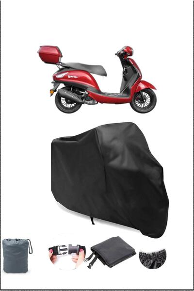Breen غطاء دراجة نارية أسود يوكي انزو 50 مقاوم للماء