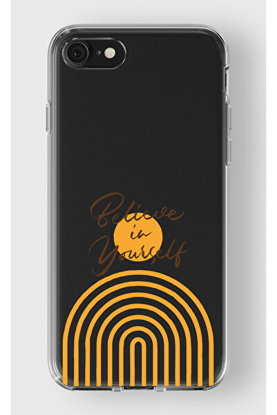 moonset Iphone 7 / 8 / SE Uyumlu Believe Tasarımlı Baskılı Şeffaf Telefon Kılıfı