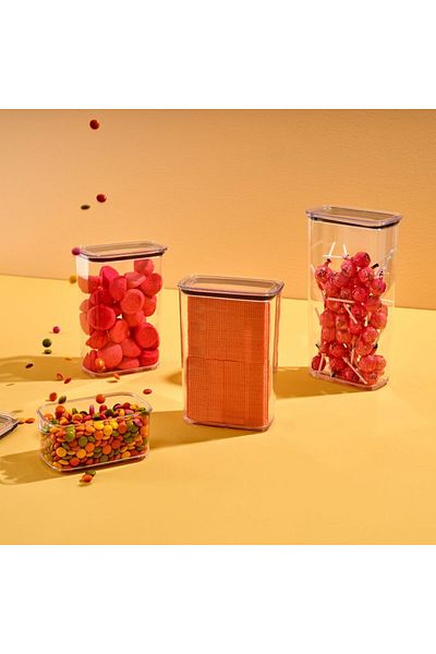 STOREMAX Sellbuystore Home Transparent Mica Leakproof Vacuum Food Container, Rectangular, Pulses and Nuts