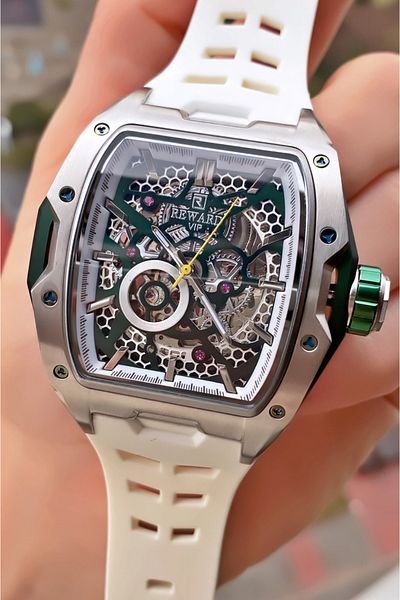 Reward Brand White Color Inner Functions Active Men Wrist Watch
