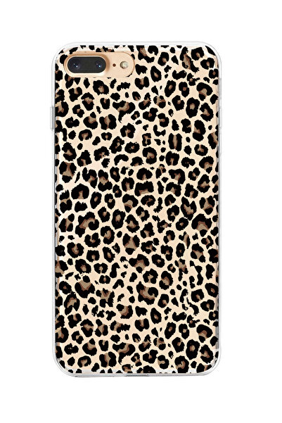 moonset Iphone 7 Plus / 8 Plus Uyumlu Leopar Tasarımlı Baskılı Şeffaf Telefon...