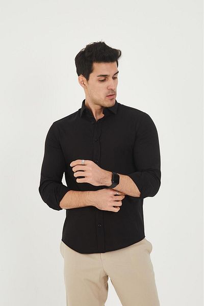 jack carisma Ανδρικό πουκάμισο 100% βαμβάκι, λινό υφή Slim Fit